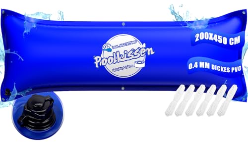 Gartstary Poolkissen Winter Rechteckig 200x450 cm XXL(für 320-750 x 550-860 cm Pools)-Luftkissen Pool mit Doppelnaht zur Poolabdeckung-Pool Kissen für den Winter mit Boston Dual-Inflation Ventil(Blau) von Gartstary