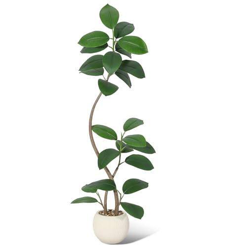 Garvee 150cm Künstliche Pflanze Gummibaum mit Cremefarben Kugel Topf Pflanzer&Stein Fiddle Feigenbaum Indoor Künstlicher Baum hohe Pflanze gefälschte Baum Tropische große Boden Baum Garvee 150cm Künstliche Pflanze Gummibaum mit Cremefarben Kugel Topf Pflanzer&Stein Fiddle Feigenbaum Indoor Künstlicher Baum hohe Pflanze gefälschte Baum Tropische große Boden Baum von Garvee