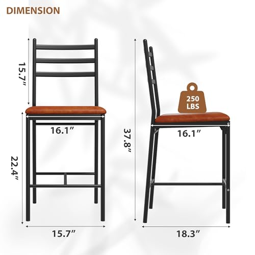 Garvee Barhocker 2er-Set mit Rückenlehne, Barstühle,Küchenstuhl mit Fußstütze, Küchenstühle mit Metallgestell, Bar Stühle für Küche, Esszimmer Garvee Barhocker 2er-Set mit Rückenlehne, Barstühle,Küchenstuhl mit Fußstütze, Küchenstühle mit Metallgestell, Bar Stühle für Küche, Esszimmer von Garvee
