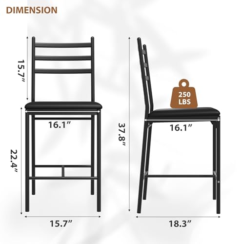 Garvee Barhocker 2er-Set mit Rückenlehne, Barstühle,Küchenstuhl mit Fußstütze, Küchenstühle mit Metallgestell, Bar Stühle für Küche, Esszimmer Garvee Barhocker 2er-Set mit Rückenlehne, Barstühle,Küchenstuhl mit Fußstütze, Küchenstühle mit Metallgestell, Bar Stühle für Küche, Esszimmer von Garvee
