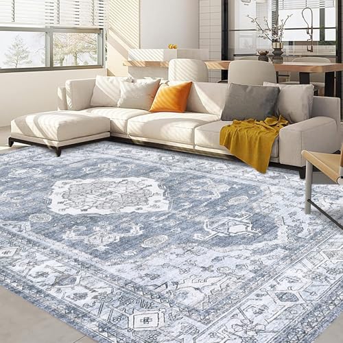 Garvee Großer waschbarer Teppich, Vintage-Teppich für Wohnzimmer, rutschfest, fusselfrei, niedriger Flor, faltbar, weicher Akzentteppich, für den Innenbereich, Bedruckte Bodenmatte für Schlafzimmer Garvee Großer waschbarer Teppich, Vintage-Teppich für Wohnzimmer, rutschfest, fusselfrei, niedriger Flor, faltbar, weicher Akzentteppich, für den Innenbereich, Bedruckte Bodenmatte für Schlafzimmer von Garvee