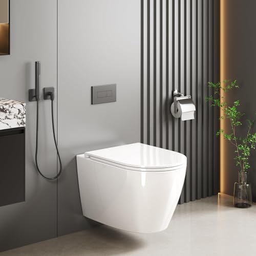 Garvee HäNge-WC SpüLrandlos | Moderne Toilette WC Set | TiefspüLer HäNge WC | Toilettendeckel D Form | WC Sitz Mit Absenkautomatik | GäSte WC | Lang 51cm, Weiß Garvee HäNge-WC SpüLrandlos | Moderne Toilette WC Set | TiefspüLer HäNge WC | Toilettendeckel D Form | WC Sitz Mit Absenkautomatik | GäSte WC | Lang 51cm, Weiß von Garvee