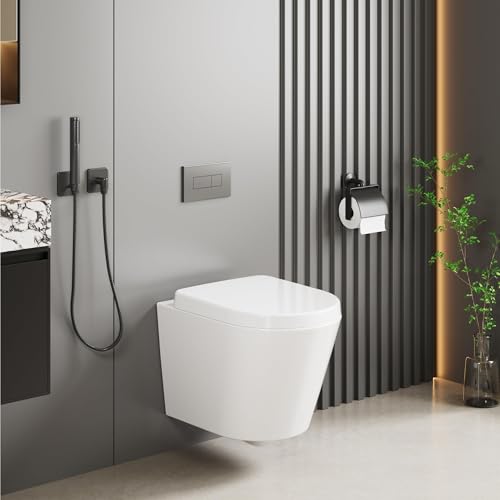 Garvee HäNge-WC SpüLrandlos | Moderne Toilette WC Set | TiefspüLer HäNge WC | Toilettendeckel D Form | WC Sitz Mit Absenkautomatik | GäSte WC | Lang 53cm, Weiß Garvee HäNge-WC SpüLrandlos | Moderne Toilette WC Set | TiefspüLer HäNge WC | Toilettendeckel D Form | WC Sitz Mit Absenkautomatik | GäSte WC | Lang 53cm, Weiß von Garvee
