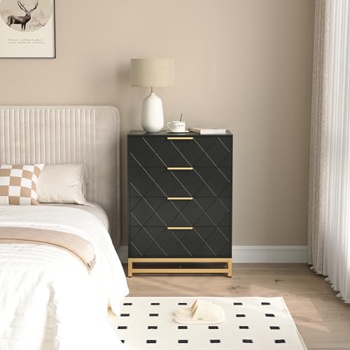 Garvee Kommode Mit 4 Schubladen Sideboard Komodenschrank Für Wohnzimmer,Schlafzimmer Kommode Mit Großer Stauraum für Kleidung Flur Moderne Kleiderschrank 90 x 60 x 40cm Garvee Kommode Mit 4 Schubladen Sideboard Komodenschrank Für Wohnzimmer,Schlafzimmer Kommode Mit Großer Stauraum für Kleidung Flur Moderne Kleiderschrank 90 x 60 x 40cm von Garvee