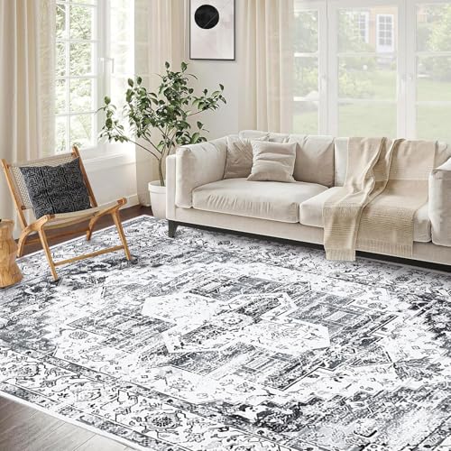 Garvee Orientalische waschbare Teppiche, ultradünn, rutschfest, weich, Vintage-Teppich für Schlafzimmer, Wohnzimmer, Esszimmer und Büro, schmutzabweisend und langlebig, Grau Garvee Orientalische waschbare Teppiche, ultradünn, rutschfest, weich, Vintage-Teppich für Schlafzimmer, Wohnzimmer, Esszimmer und Büro, schmutzabweisend und langlebig, Grau von Garvee