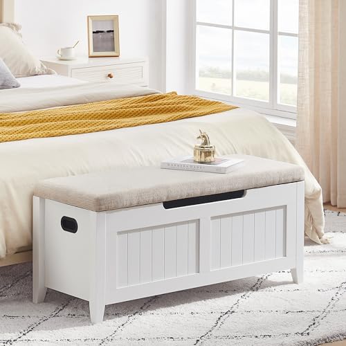 Garvee Schuhbank Sitzbank Sitztruhe mit Stauraum Aufbewahrungsschrank mit 2 Sicherheitsscharnieren Aufbewahrungstruhe für Flur Schlafzimmer Wohnzimmer 100 * 40 * 46cm Weiß Garvee Schuhbank Sitzbank Sitztruhe mit Stauraum Aufbewahrungsschrank mit 2 Sicherheitsscharnieren Aufbewahrungstruhe für Flur Schlafzimmer Wohnzimmer 100 * 40 * 46cm Weiß von Garvee