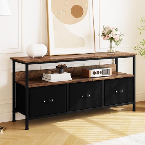 Garvee Taotigzu TV-Schrank,Fernsehschrank,Lowboard Für Fernseher Bis Zu 65 Zoll,TV Board Mit 3 Schubladen Aus Stoff,1 Offenen Fächern,Fernsehtisch Mit Stahlgestell Für Wohnzimmer,120Lx30Wx57Hcm Garvee Taotigzu TV-Schrank,Fernsehschrank,Lowboard Für Fernseher Bis Zu 65 Zoll,TV Board Mit 3 Schubladen Aus Stoff,1 Offenen Fächern,Fernsehtisch Mit Stahlgestell Für Wohnzimmer,120Lx30Wx57Hcm von Garvee