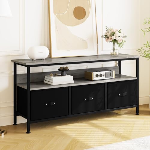 Garvee Taotigzu TV-Schrank,Fernsehschrank,Lowboard Für Fernseher Bis Zu 65 Zoll,TV Board Mit 3 Schubladen Aus Stoff,1 Offenen Fächern,Fernsehtisch Mit Stahlgestell Für Wohnzimmer,120Lx30Wx57Hcm Garvee Taotigzu TV-Schrank,Fernsehschrank,Lowboard Für Fernseher Bis Zu 65 Zoll,TV Board Mit 3 Schubladen Aus Stoff,1 Offenen Fächern,Fernsehtisch Mit Stahlgestell Für Wohnzimmer,120Lx30Wx57Hcm von Garvee