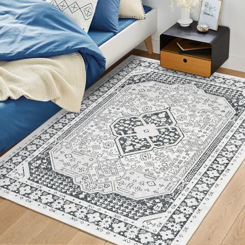 Garvee Teppich im Boho-Stil, Bedruckt, für Wohnzimmer, schmutzabweisend, waschbar, groß, weich, Niederflorteppich für Schlafzimmer/Esszimmer/Küche/Kinderzimmer, rutschfeste Unterseite, 150 x 200 cm Garvee Teppich im Boho-Stil, Bedruckt, für Wohnzimmer, schmutzabweisend, waschbar, groß, weich, Niederflorteppich für Schlafzimmer/Esszimmer/Küche/Kinderzimmer, rutschfeste Unterseite, 150 x 200 cm von Garvee