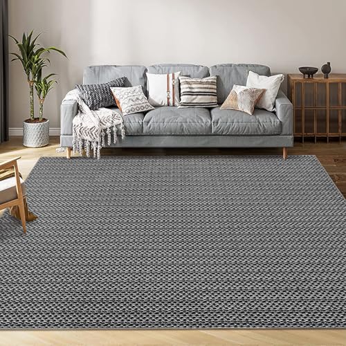 Garvee Teppich mit Vintage-Druck, 3 x 3 m, Boho-Teppich mit realistischer geflochtener Textur, schmutzabweisend, abgenutzter Druck, Matte für Wohnzimmer/Schlafzimmer/Küche/Kinderzimmer, waschbar Garvee Teppich mit Vintage-Druck, 3 x 3 m, Boho-Teppich mit realistischer geflochtener Textur, schmutzabweisend, abgenutzter Druck, Matte für Wohnzimmer/Schlafzimmer/Küche/Kinderzimmer, waschbar von Garvee