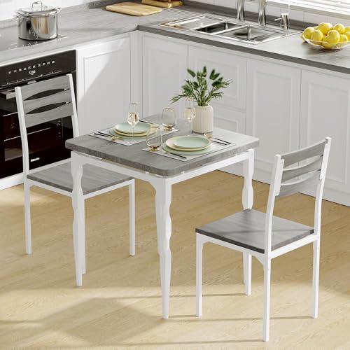 GarveeHome Esstisch 2er Set mit Stühlen grau GarveeHome Esstisch 2er Set mit Stühlen grau von GarveeHome