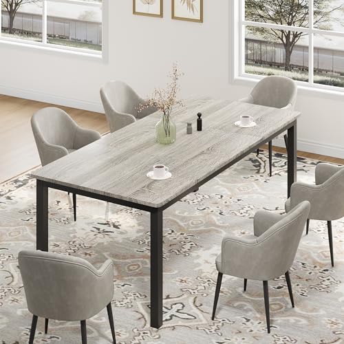 GarveeHome Industrieller Esstisch für 8 Personen, langer Esstisch aus Holz mit Einsteckzapfen-Design, Küchentisch mit stabilen Metallbeinen, für Esszimmer, Zuhause, Büro, Wohnzimmer, Grau GarveeHome Industrieller Esstisch für 8 Personen, langer Esstisch aus Holz mit Einsteckzapfen-Design, Küchentisch mit stabilen Metallbeinen, für Esszimmer, Zuhause, Büro, Wohnzimmer, Grau von GarveeHome