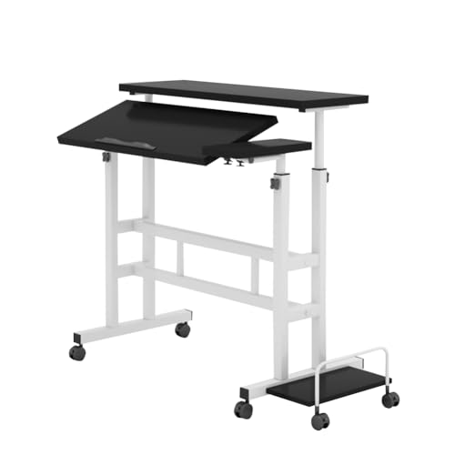 GarveeHome Kleiner Stehpult mit Rollen, mobiler Stehpult, tragbarer Stehtisch auf Rollen für Gehunterlage, rollender hoher Computertisch, höhenverstellbar, für Zuhause, Büro, Schule GarveeHome Kleiner Stehpult mit Rollen, mobiler Stehpult, tragbarer Stehtisch auf Rollen für Gehunterlage, rollender hoher Computertisch, höhenverstellbar, für Zuhause, Büro, Schule von GarveeHome