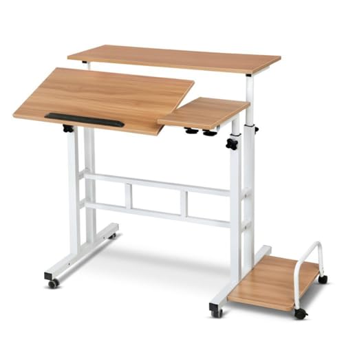 GarveeHome Kleiner Stehpult mit Rollen, mobiler Stehpult, tragbarer Stehtisch auf Rollen für Gehunterlage, rollender hoher Computertisch, höhenverstellbar, für Zuhause, Büro, Schule GarveeHome Kleiner Stehpult mit Rollen, mobiler Stehpult, tragbarer Stehtisch auf Rollen für Gehunterlage, rollender hoher Computertisch, höhenverstellbar, für Zuhause, Büro, Schule von GarveeHome