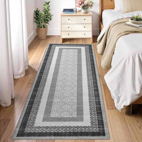 GarveeHome Läufer für Flur, modern, abstrakt, rutschfest, niedriger Flor, weich, Küchenläufer, Gummi-Rückseite, Teppich, für Schlafzimmer, Eingangsbereich, 5 x 15 cm, Grau GarveeHome Läufer für Flur, modern, abstrakt, rutschfest, niedriger Flor, weich, Küchenläufer, Gummi-Rückseite, Teppich, für Schlafzimmer, Eingangsbereich, 5 x 15 cm, Grau von GarveeHome