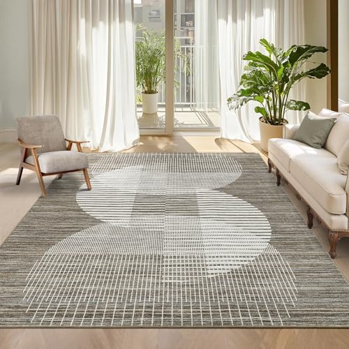 GarveeHome Moderner Wohnzimmerteppich, waschbar, weich, rutschfest, braun, geometrischer Teppich für Schlafzimmer, ultradünn, faltbar, großer Überwurf, Teppich für Esszimmer, Kinderzimmer, mit GarveeHome Moderner Wohnzimmerteppich, waschbar, weich, rutschfest, braun, geometrischer Teppich für Schlafzimmer, ultradünn, faltbar, großer Überwurf, Teppich für Esszimmer, Kinderzimmer, mit von GarveeHome