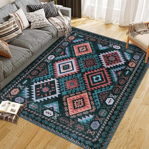 GarveeHome Teppich, maschinenwaschbar, rutschfest, niedriger Flor, geometrisches Druckmuster, Western, leicht zu reinigen, für Wohnzimmer, Schlafzimmer, Kinderzimmer, Eingangsbereich GarveeHome Teppich, maschinenwaschbar, rutschfest, niedriger Flor, geometrisches Druckmuster, Western, leicht zu reinigen, für Wohnzimmer, Schlafzimmer, Kinderzimmer, Eingangsbereich von GarveeHome