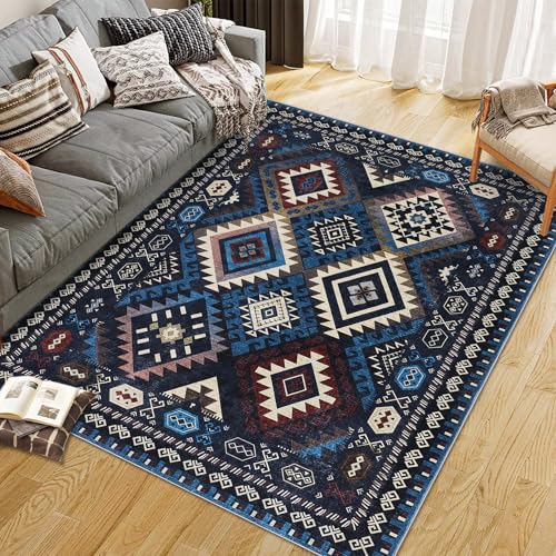 GarveeHome Teppich, maschinenwaschbar, rutschfest, niedriger Flor, geometrisches Druckmuster, Western, leicht zu reinigen, für Wohnzimmer, Schlafzimmer, Kinderzimmer, Eingangsbereich GarveeHome Teppich, maschinenwaschbar, rutschfest, niedriger Flor, geometrisches Druckmuster, Western, leicht zu reinigen, für Wohnzimmer, Schlafzimmer, Kinderzimmer, Eingangsbereich von GarveeHome