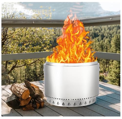 Stove Bonfire 2.0, 41.5 cm rauchfreie Feuerstelle, 360° Luftstrom & Abnehmbare Aschekanne, Edelstahl Holzkamin Tragbare Feuerstelle im Freien, für 3-5 Personen, 7,7 kg von GarveeLife