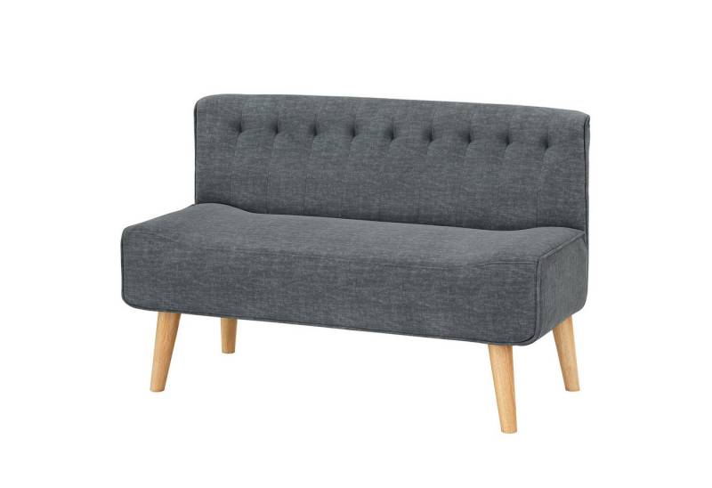 GarveeMore 2-Sitzer Sofa,Doppelsofa in Leinenoptik und Holzbeinen,Polstersofa, Stoffsofa für kleine Räume/Wohnzimmer/Schlafzimmer,117x56x78cm von GarveeMore