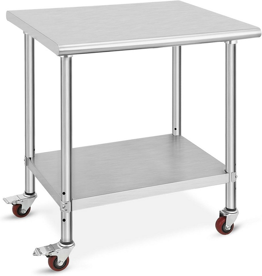 GarveeMore Arbeitstisch aus Edelstahl mit 3 Ablagen und Rollen,76x61x89cm, robuster Arbeitstisch,zur Lebensmittelzubereitung für Küche,Restaurant GarveeMore Arbeitstisch aus Edelstahl mit 3 Ablagen und Rollen,76x61x89cm, robuster Arbeitstisch,zur Lebensmittelzubereitung für Küche,Restaurant von GarveeMore
