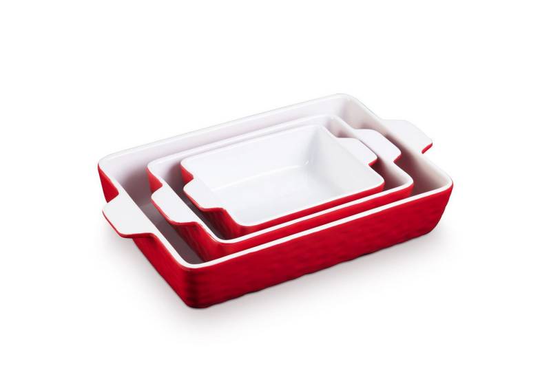 GarveeMore Backform Backgeschirr Set von 3 Keramik Backware Set Rechteckig von GarveeMore