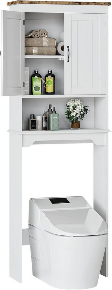 GarveeMore Badregal mit Doppeltüren und verstellbaren Regalen,Badezimmerregale, Toilettenregalfür kleine Badezimmer,einfache Montage,168cm GarveeMore Badregal mit Doppeltüren und verstellbaren Regalen,Badezimmerregale, Toilettenregalfür kleine Badezimmer,einfache Montage,168cm von GarveeMore