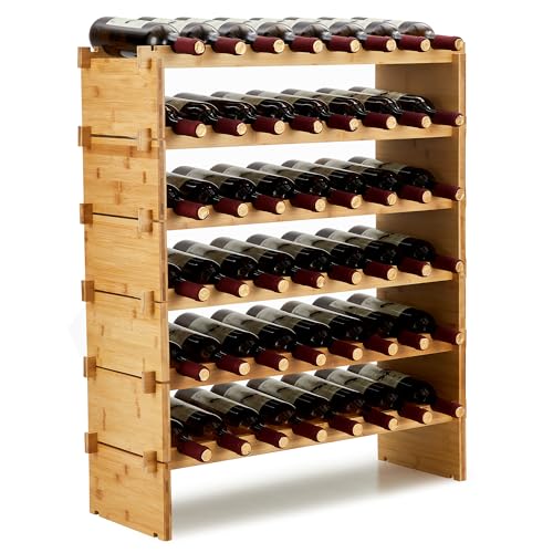 GarveeMore Bambus Weinregal Stabil Stapelbar, Modulares Weingestell Ohne Werkzeug, Platzsparend Erweiterbar Für Bordeaux/Burgunder Flaschen GarveeMore Bambus Weinregal Stabil Stapelbar, Modulares Weingestell Ohne Werkzeug, Platzsparend Erweiterbar Für Bordeaux/Burgunder Flaschen von GarveeMore
