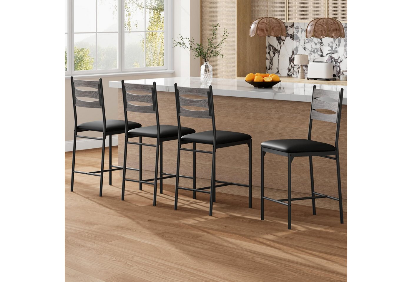 GarveeMore Barhocker Barstuhl 4er Set Bistrostuhl Küchenhocker Grau GarveeMore Barhocker Barstuhl 4er Set Bistrostuhl Küchenhocker Grau von GarveeMore