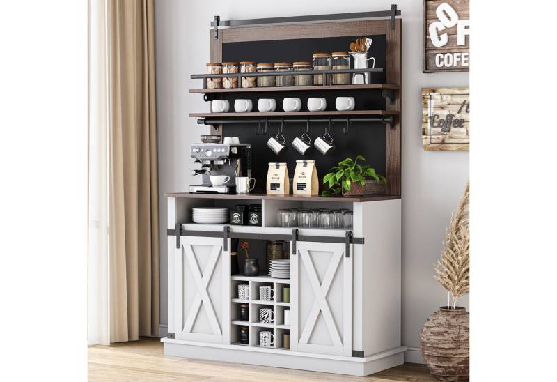 GarveeMore Barschrank Kaffeeschrank Küchenbuffet Sideboard mitSchiebetür Für Bauernhaus 190x110x40CM Kaffeeschrank mit Stauraum Großer Barschrank GarveeMore Barschrank Kaffeeschrank Küchenbuffet Sideboard mitSchiebetür Für Bauernhaus 190x110x40CM Kaffeeschrank mit Stauraum Großer Barschrank von GarveeMore