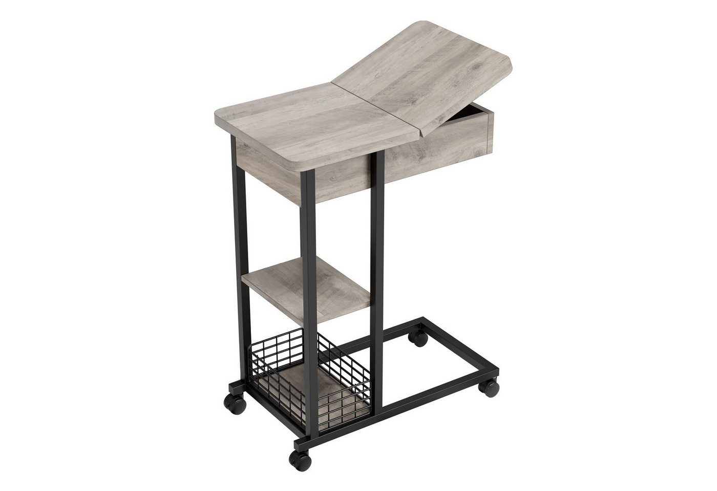 GarveeMore Beistelltisch Beistelltisch(1-St), C-Form,klappbare Tischplatt,60x35x75cm von GarveeMore