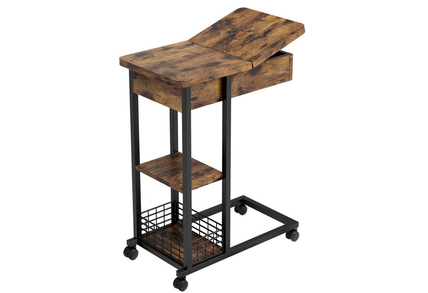 GarveeMore Beistelltisch Beistelltisch C Form,Sofa Beistelltisch mit Rollen Mobiler 75x60x35cm GarveeMore Beistelltisch Beistelltisch C Form,Sofa Beistelltisch mit Rollen Mobiler 75x60x35cm von GarveeMore
