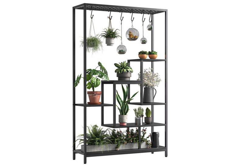 GarveeMore Blumenständer 5-stufiges Metallregal für Pflanzen mit Aufhängehaken,Mehrzweck, 180x100x30CM für Blumen- und Bonsai-Töpfe für Garten,Balkon,Wohnzimmer GarveeMore Blumenständer 5-stufiges Metallregal für Pflanzen mit Aufhängehaken,Mehrzweck, 180x100x30CM für Blumen- und Bonsai-Töpfe für Garten,Balkon,Wohnzimmer von GarveeMore