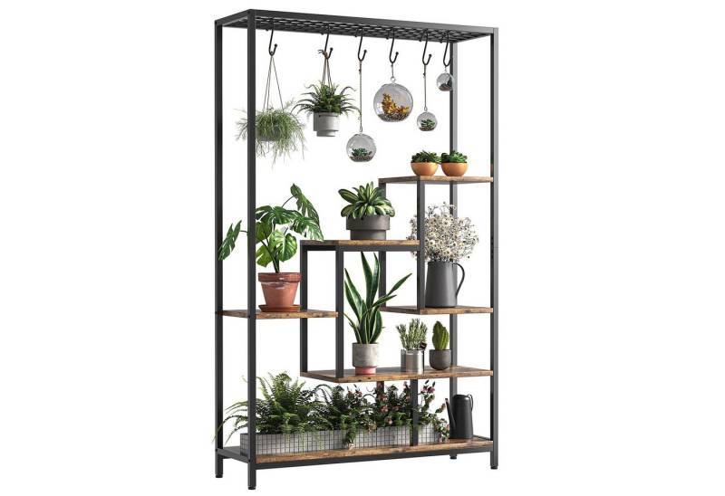 GarveeMore Blumenständer 5-stufiges Metallregal für Pflanzen mit Aufhängehaken,Mehrzweck, 180x100x30CM für Blumen- und Bonsai-Töpfe für Garten,Balkon,Wohnzimmer GarveeMore Blumenständer 5-stufiges Metallregal für Pflanzen mit Aufhängehaken,Mehrzweck, 180x100x30CM für Blumen- und Bonsai-Töpfe für Garten,Balkon,Wohnzimmer von GarveeMore