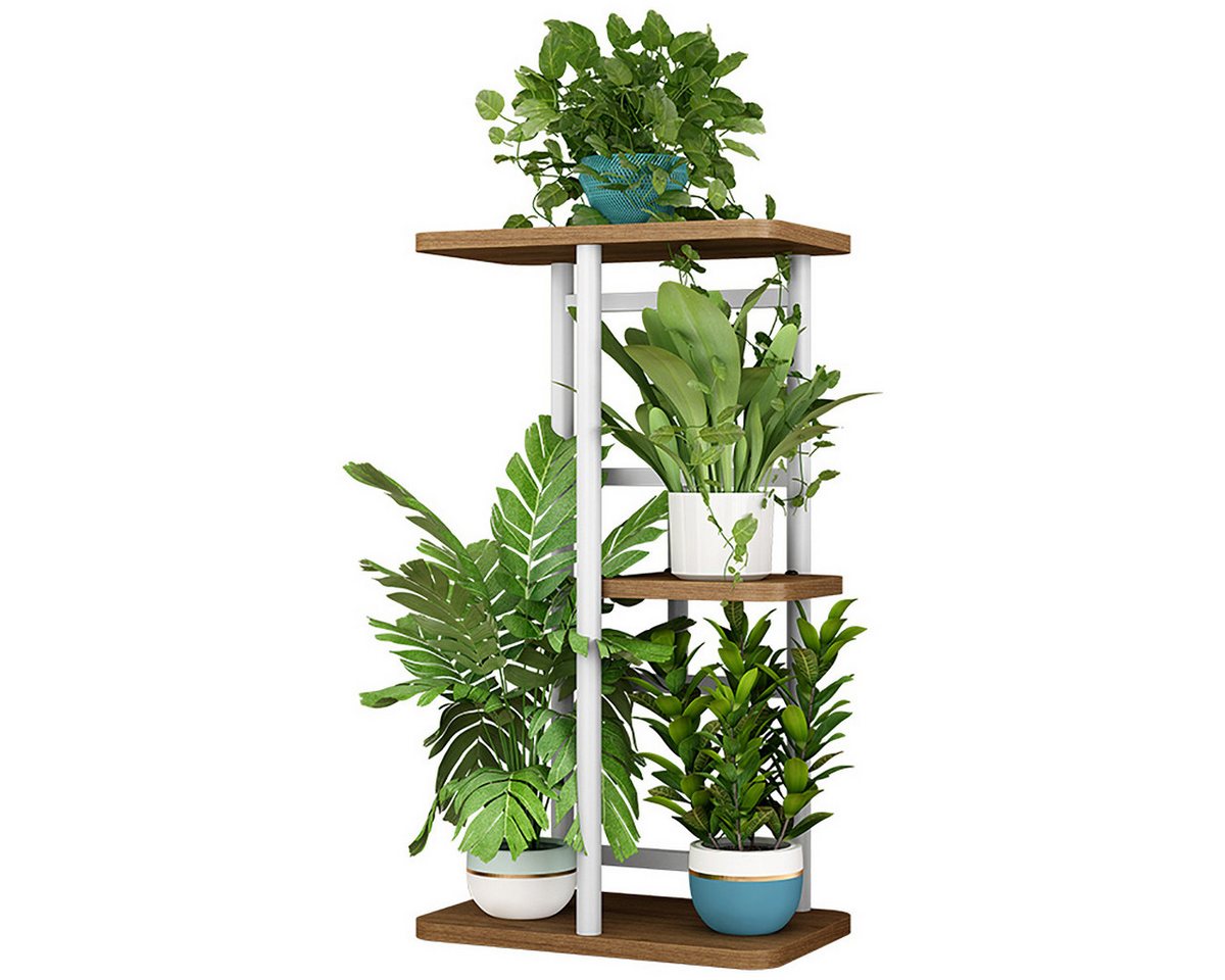 GarveeMore Blumenständer Neu Pflanzenständer Metall Blumenregal mit hölzernem verstärktemSockel, Anti-Rutsch-Ecke hohe Blumenhalter für Haus Patio Balkon Garten GarveeMore Blumenständer Neu Pflanzenständer Metall Blumenregal mit hölzernem verstärktemSockel, Anti-Rutsch-Ecke hohe Blumenhalter für Haus Patio Balkon Garten von GarveeMore