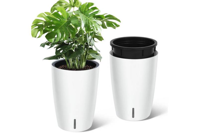 GarveeMore Blumentopf 2-teiliges 16-Zoll-Pflanzgefäß-Set,Selbstbewässernde Blumentöpfe, Mit integrierter Entwässerung und visueller Wasserstandsanzeige von GarveeMore