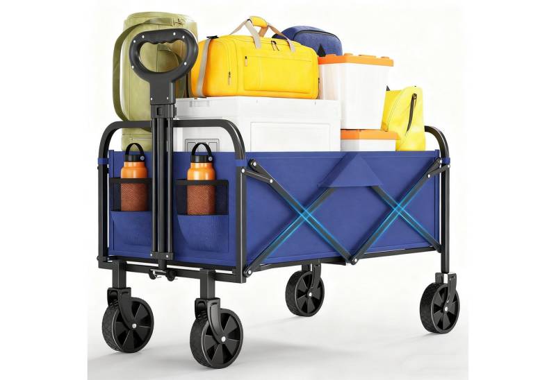 GarveeMore Bollerwagen 50L Utility Klappbare Wagen Wagen mit Rädern, Halter & Griff von GarveeMore