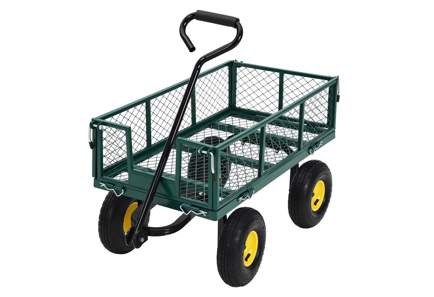 GarveeMore Bollerwagen Heavy Duty Stahl Gartenwagen Gartenwagen mit Rädern Drehen von GarveeMore