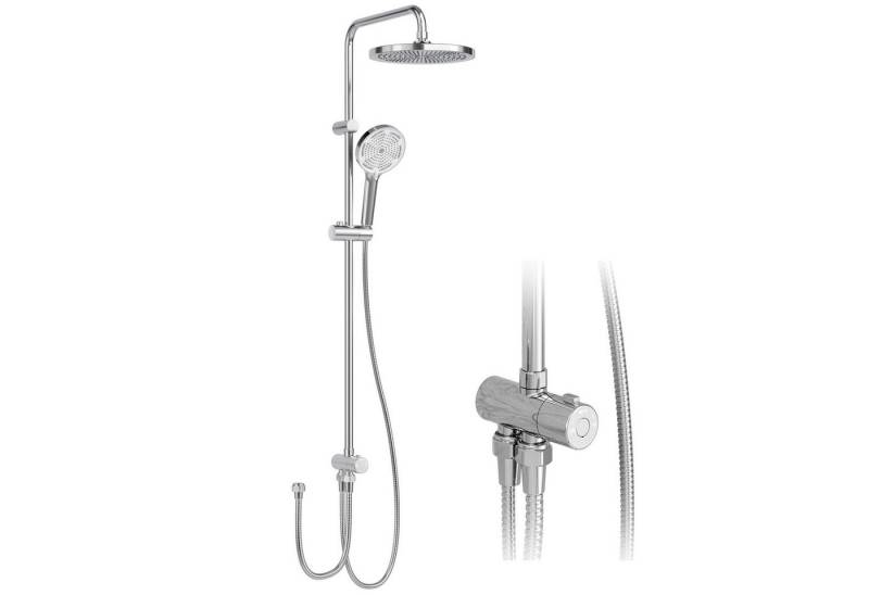 GarveeMore Brausegarnitur Duschsystem Regendusche, Duschset inkl, Einstellbare Einbauhöhe-D25cm, einfacher Anschluss an bestehende Armatur oder Wandanschlussbogen von GarveeMore