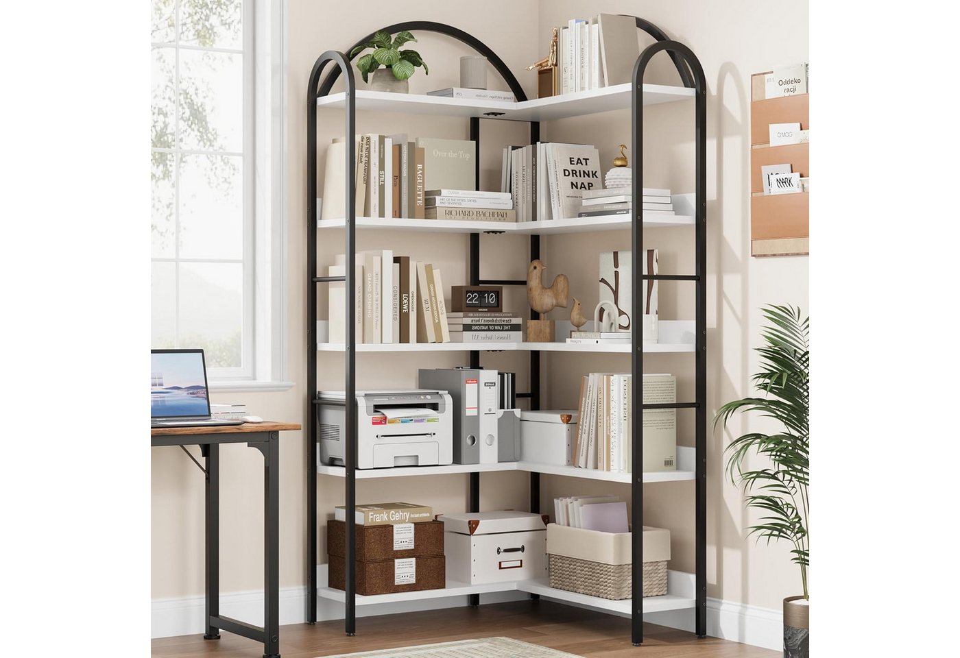 GarveeMore Bücherregal Gewölbtes,Eckbücherregal,L-förmiges Bücherregal,MDF, Eckregal für Wohnzimmer und Schlafzimmer,Kippsicheres Design GarveeMore Bücherregal Gewölbtes,Eckbücherregal,L-förmiges Bücherregal,MDF, Eckregal für Wohnzimmer und Schlafzimmer,Kippsicheres Design von GarveeMore