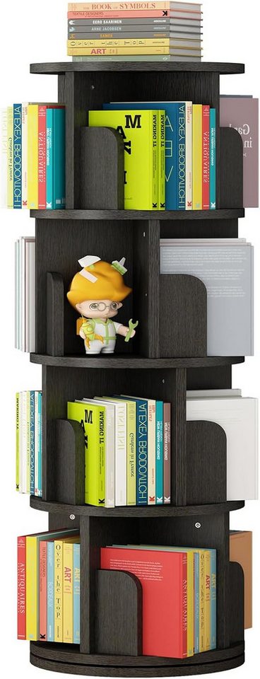 GarveeMore Bücherregal Kinderregal Standregal, 1-tlg., 360°drehbar, 4 Ebenen 16 Fächer, Standregal von GarveeMore