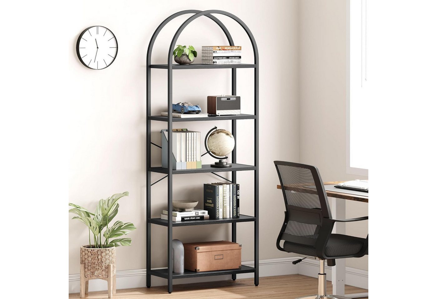 GarveeMore Bücherregal Standregal mit 5 Ebenen,gewölbt Display Racks,180x60x28cm, mit Kippschutz,für Schlafzimmer,Wohnzimmer,Home Office GarveeMore Bücherregal Standregal mit 5 Ebenen,gewölbt Display Racks,180x60x28cm, mit Kippschutz,für Schlafzimmer,Wohnzimmer,Home Office von GarveeMore