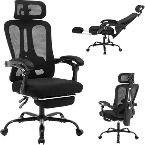 GarveeMore Bürostuhl Ergonomisch,Computer Schreibtischstuhl Mit Fußstütze, Bürostuhl Mit Verstellbare Kopfstütze & Lendenwirbelstütze Aus Mesh, Armlehnen & Wippfunktion, Computerstuhl Bis 150 Kg GarveeMore Bürostuhl Ergonomisch,Computer Schreibtischstuhl Mit Fußstütze, Bürostuhl Mit Verstellbare Kopfstütze & Lendenwirbelstütze Aus Mesh, Armlehnen & Wippfunktion, Computerstuhl Bis 150 Kg von GarveeMore