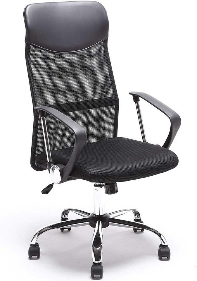 GarveeMore Bürostuhl ergonomischer Stuhl,Schreibtischstuhl Atmungsaktiver Netzbezug, höhenverstellbar,Chefsessel mit leise Rollen,Computerstuhl Schwarz von GarveeMore