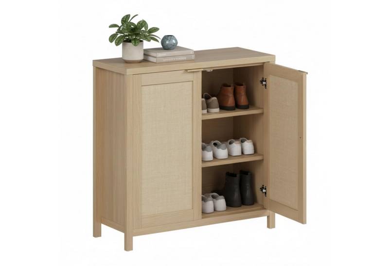 GarveeMore Buffet Rattan Buffet Schrank mit 2 Schubladen Sideboard Schrank von GarveeMore