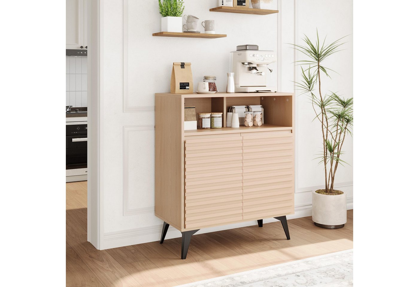 GarveeMore Buffet Sideboard Buffet Schrank mit Aufbewahrung mit verstellbaren Regalen GarveeMore Buffet Sideboard Buffet Schrank mit Aufbewahrung mit verstellbaren Regalen von GarveeMore