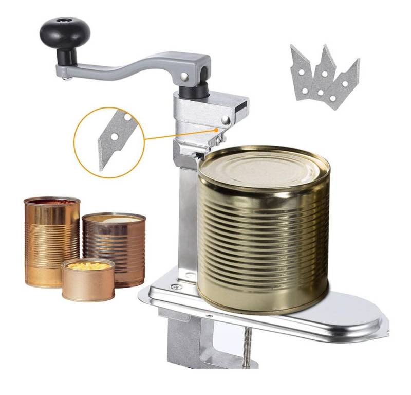 GarveeMore Dosenöffner Commercial Can Opener30cm Kapazität mit 3 Ersatzklingen von GarveeMore