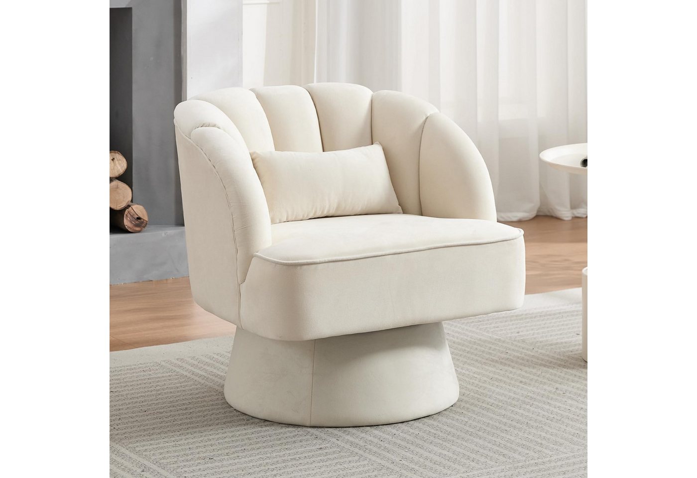 GarveeMore Drehsessel 360-Grad-Sessel mit Samtpolsterung,bequemer runder Loungesessel, gestreifter Rückenlehne und Samtpolsterung,für Wohnzimmer,Schlafzimmer GarveeMore Drehsessel 360-Grad-Sessel mit Samtpolsterung,bequemer runder Loungesessel, gestreifter Rückenlehne und Samtpolsterung,für Wohnzimmer,Schlafzimmer von GarveeMore