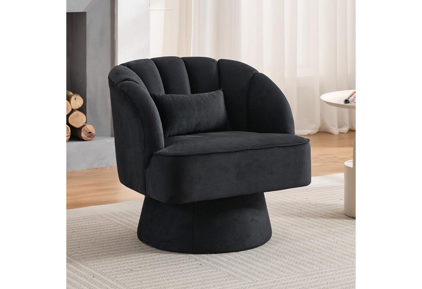 GarveeMore Drehsessel 360-Grad-Sessel mit Samtpolsterung,bequemer runder Loungesessel, gestreifter Rückenlehne und Samtpolsterung,für Wohnzimmer,Schlafzimmer GarveeMore Drehsessel 360-Grad-Sessel mit Samtpolsterung,bequemer runder Loungesessel, gestreifter Rückenlehne und Samtpolsterung,für Wohnzimmer,Schlafzimmer von GarveeMore