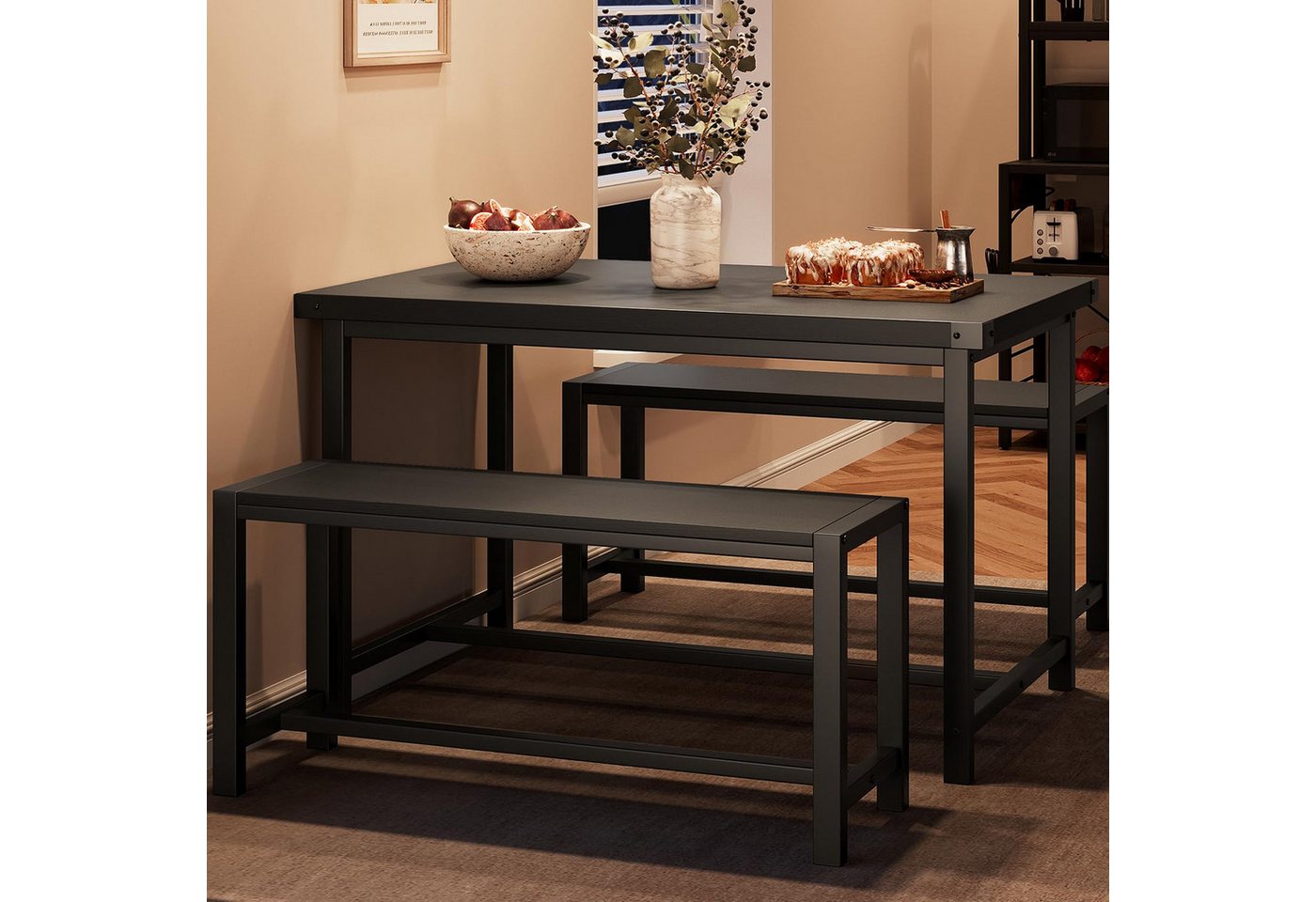 GarveeMore Essgruppe 3er-set, 3-tlg., esstisch mit 2 bänken GarveeMore Essgruppe 3er-set, 3-tlg., esstisch mit 2 bänken von GarveeMore